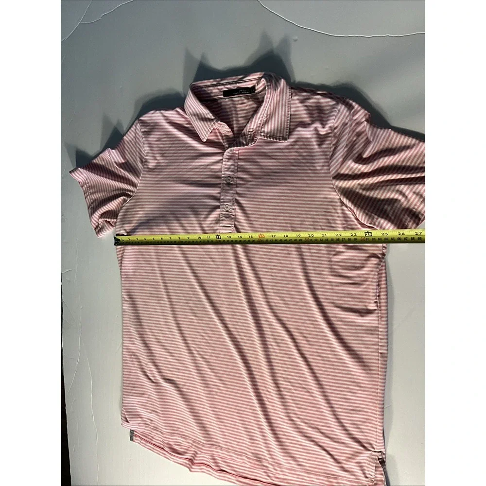 RLX Ralph Lauren Pink and White Stripe Collared Shirt Men's XL Golf Activewear